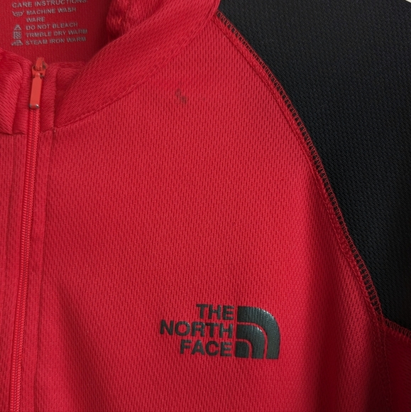 North Face red & black long sleeve shirt - Picture 3 of 5